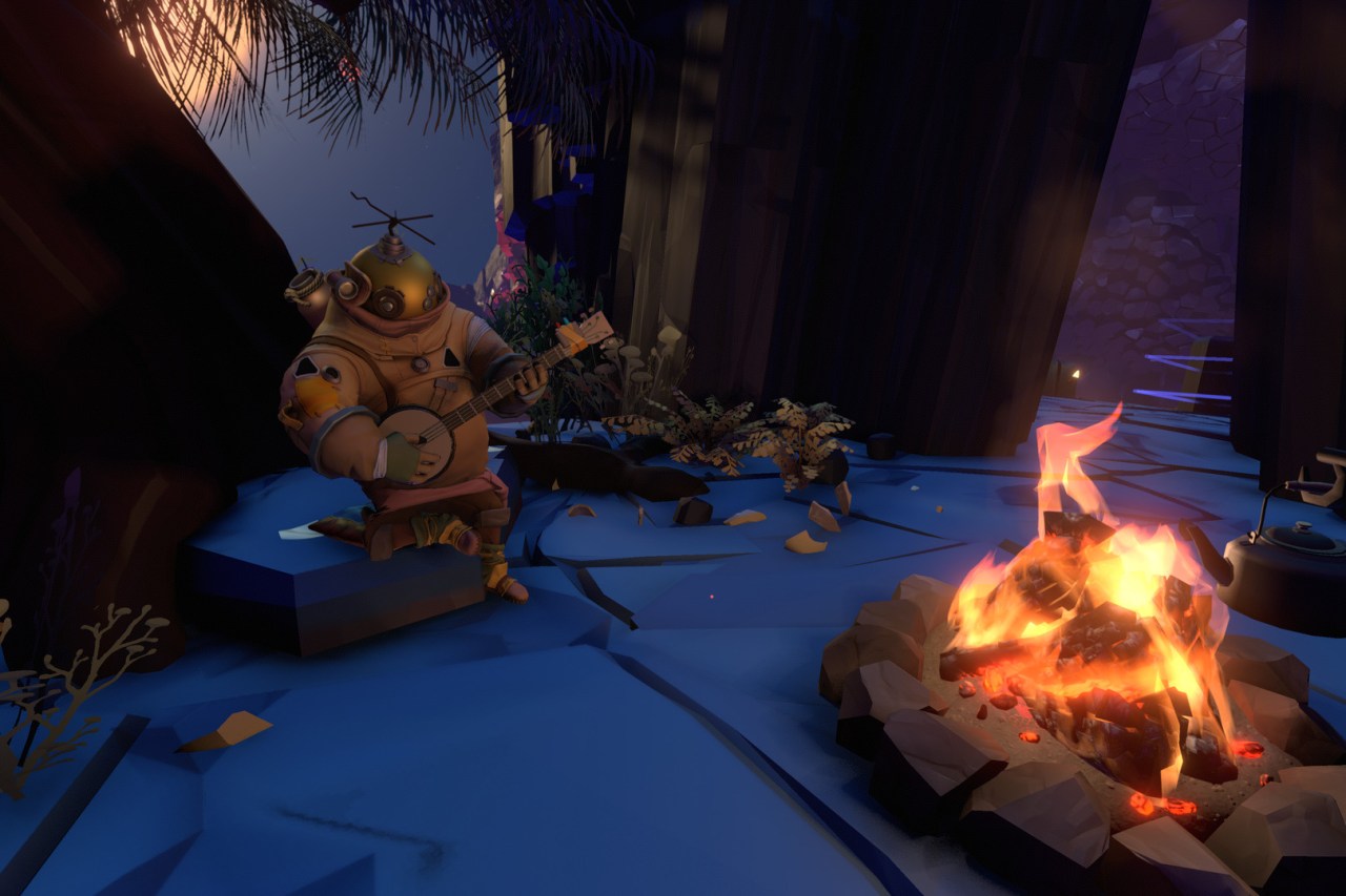 A screenshot from Outer Wilds, a video game about being trapped in a time loop.