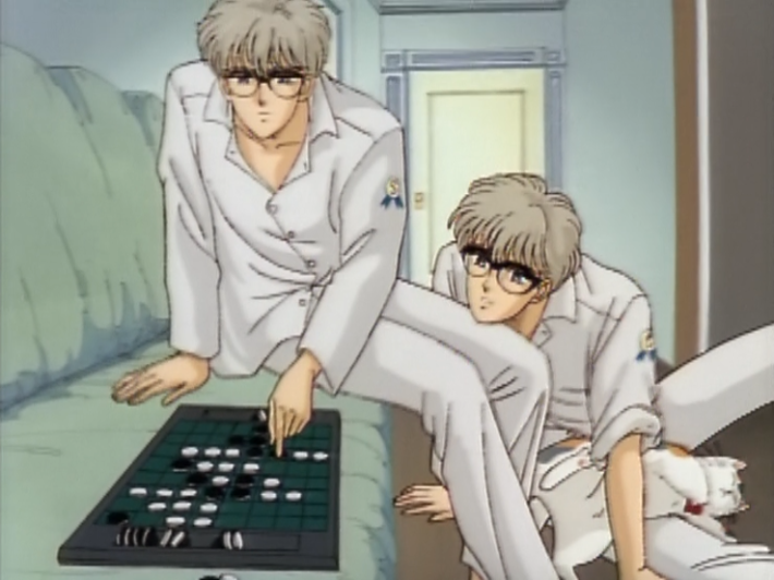 An image of the twins playing Go.