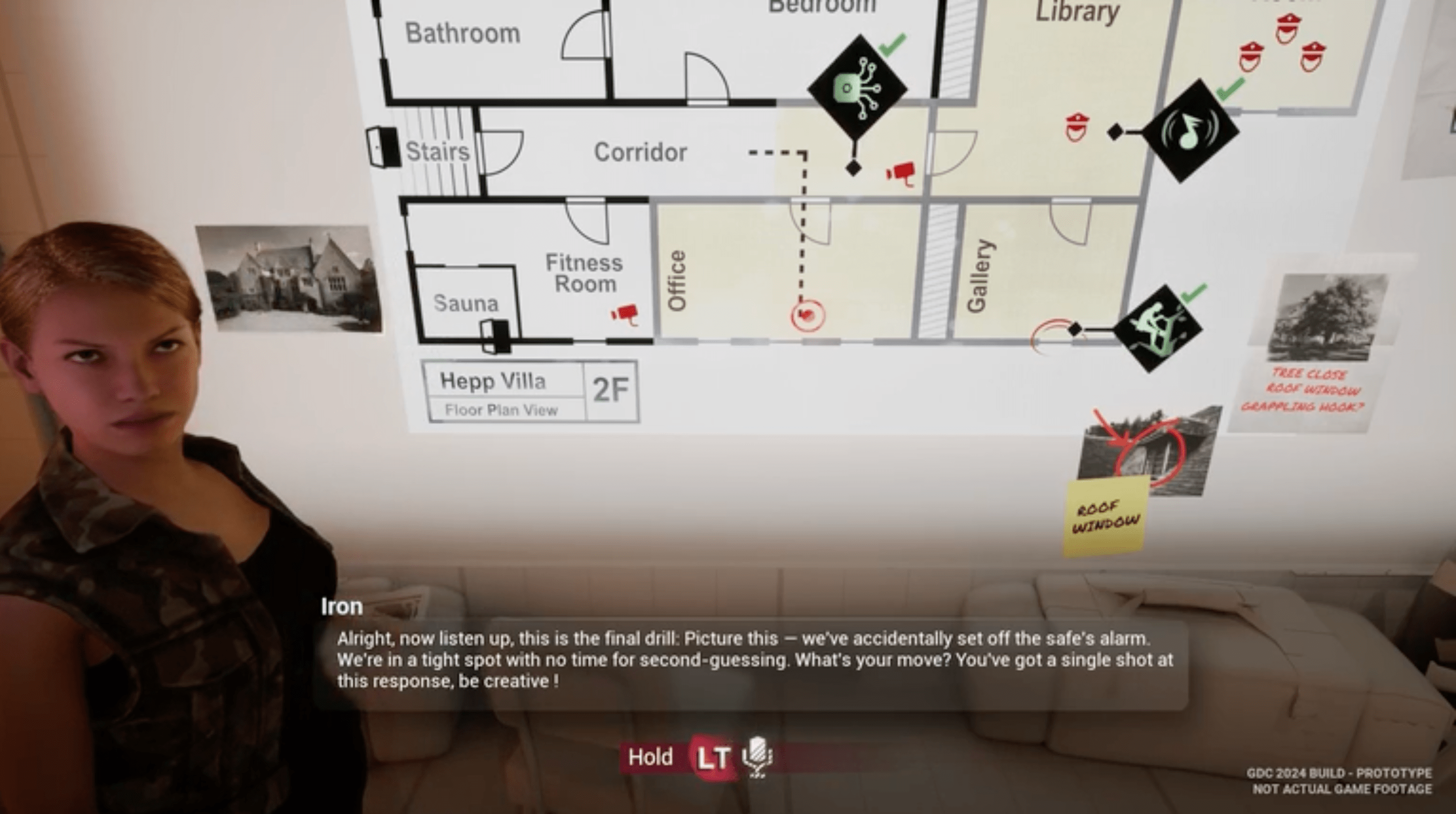 An AI-controlled NPC stands in front of a map in Ubisoft's NEO NPC demo