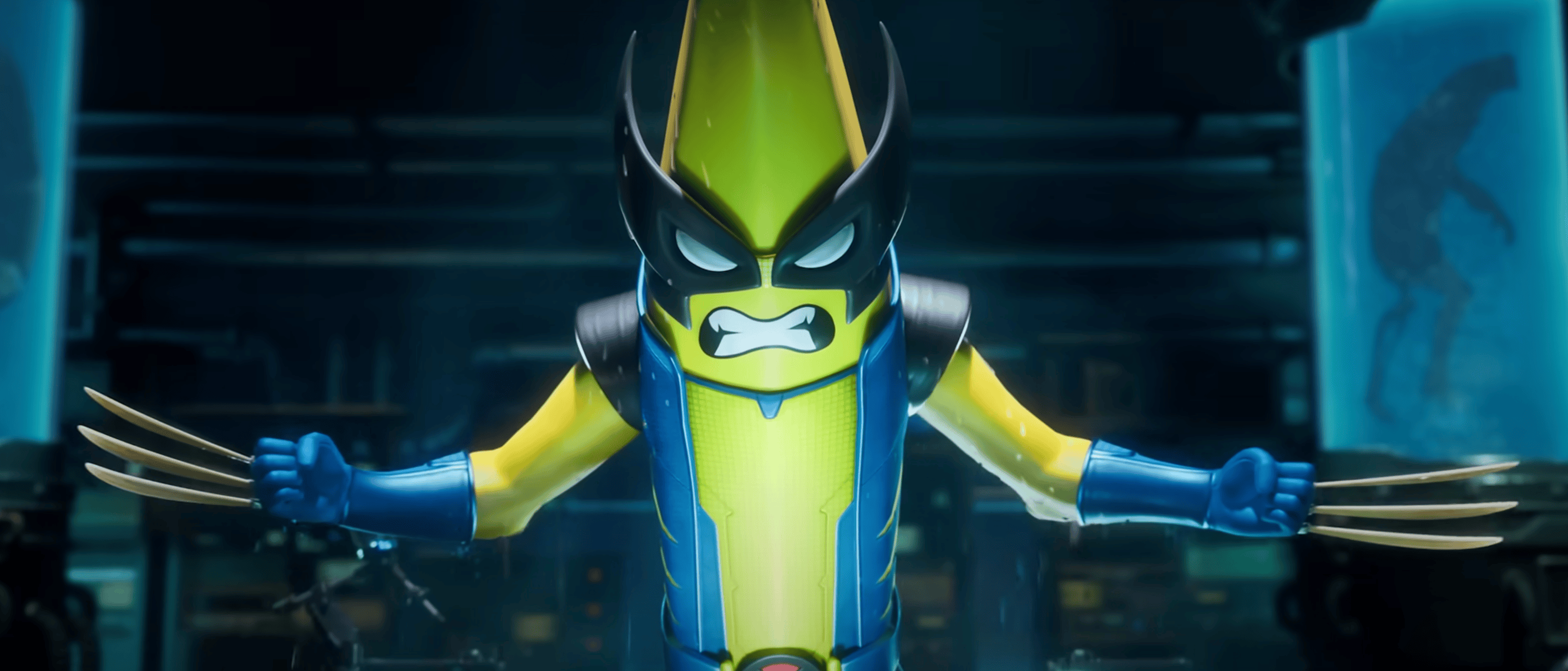 Fortnite's Peely character, a banana, dressed like Wolverine