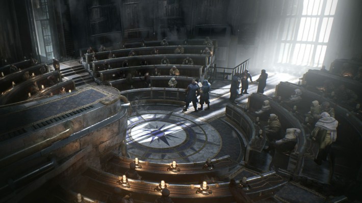 The council chambers in Frostpunk 2