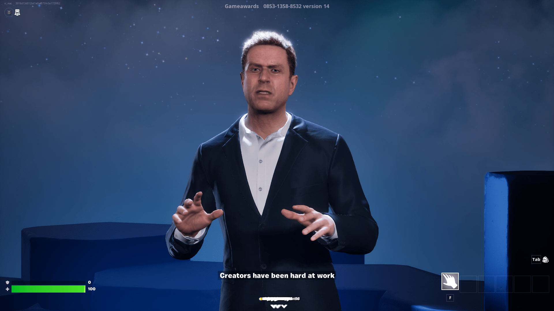 A digital Geoff Keighley in Fortnite