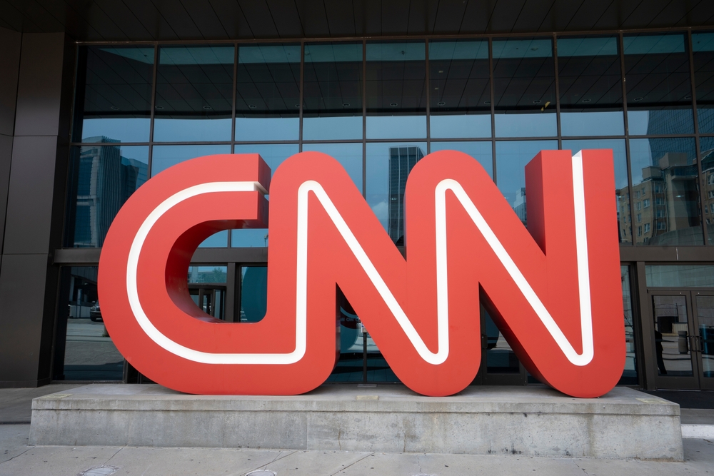 The CNN logo outside its offices