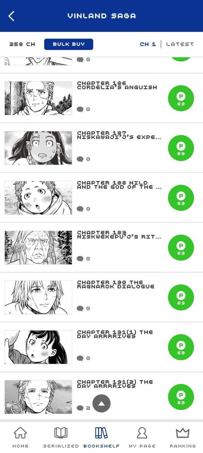 Vinland Saga chapters on K Manga