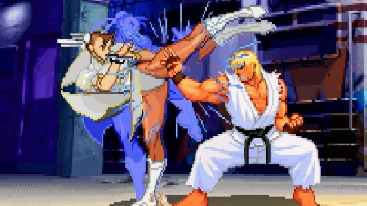 Ken parrying Chun-Li in Street Fighter.