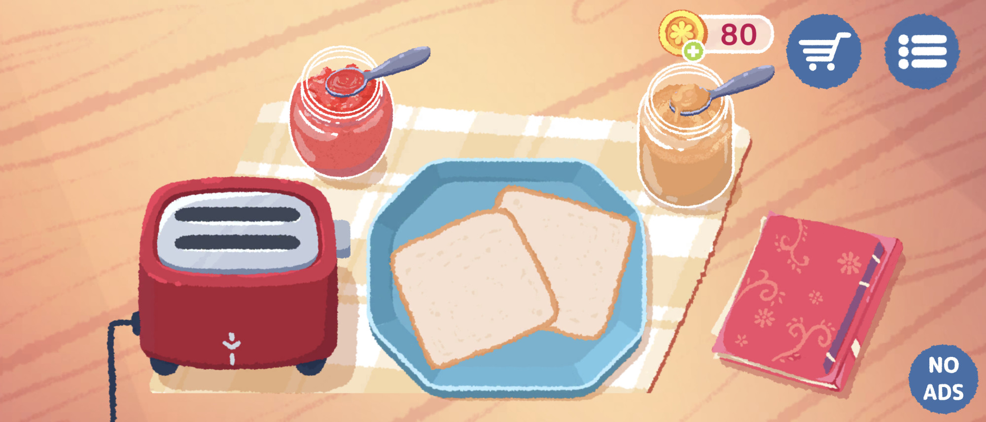 A peanut butter and jelly sandwich rendered in Venba's style