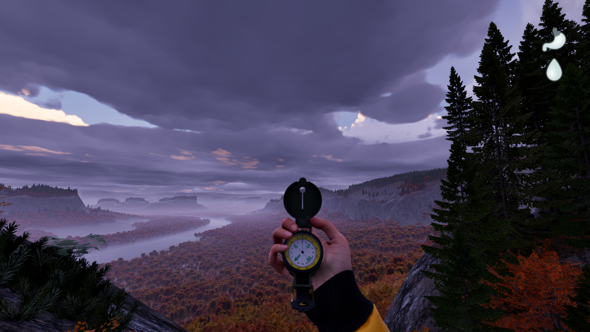A hand holding a compass atop a mountain in "Prologue: Go Wayback"