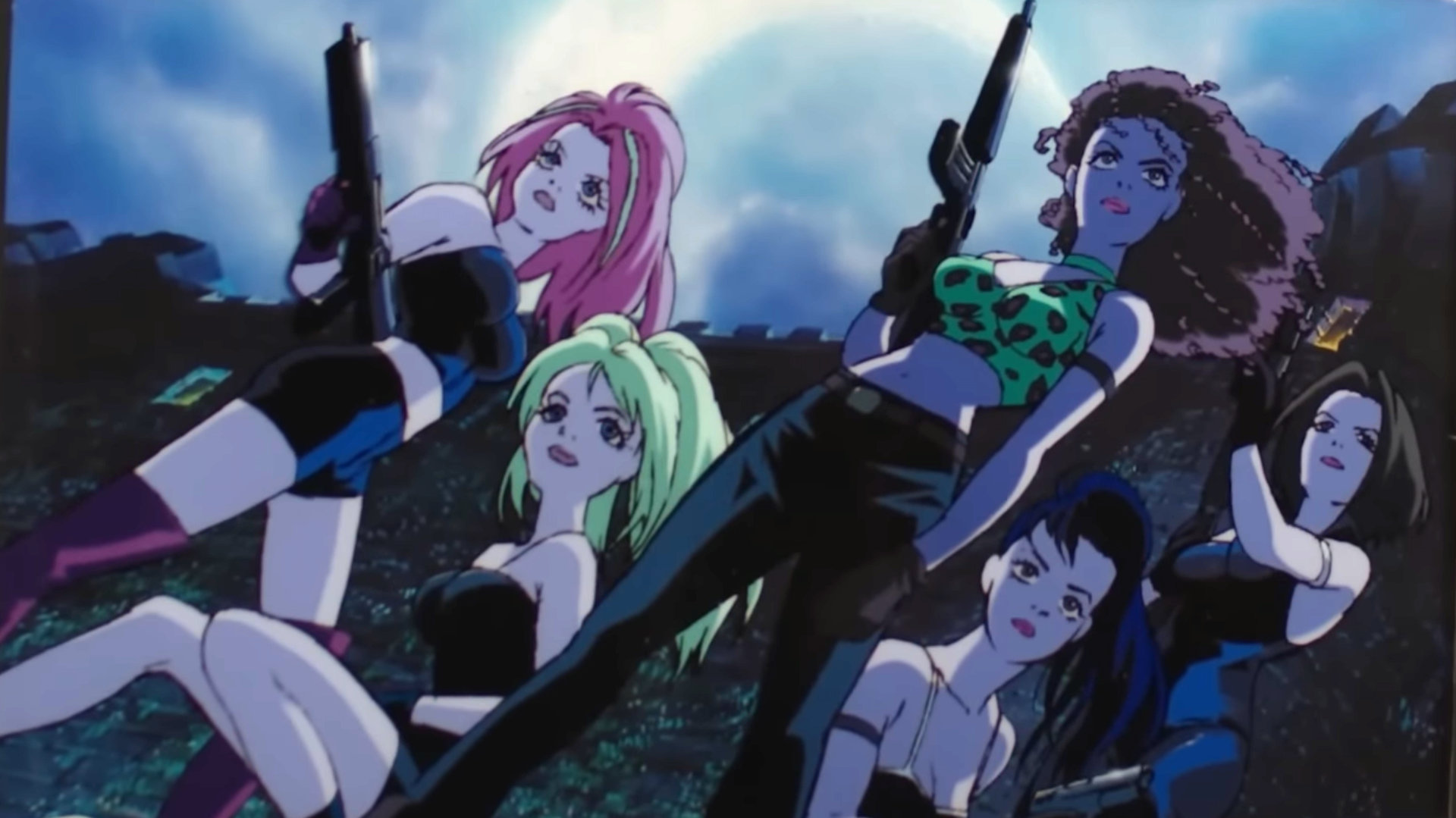 An image from the YouTube video "The Anime Business - Laurence Guinness - The Fall of Manga Video" by AnimeEigo showing a pitch from an early Spice Girls anime concept.