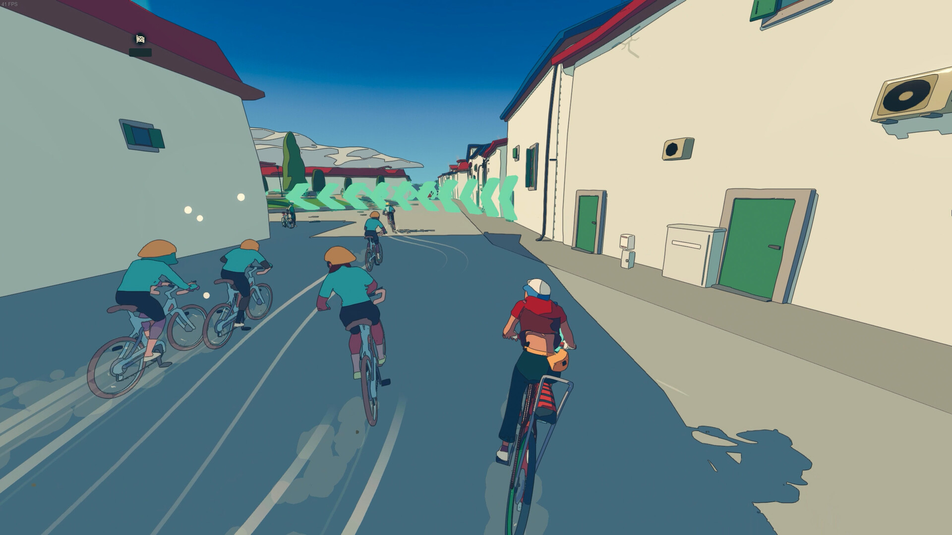Bikes racing in a city in Wheel World