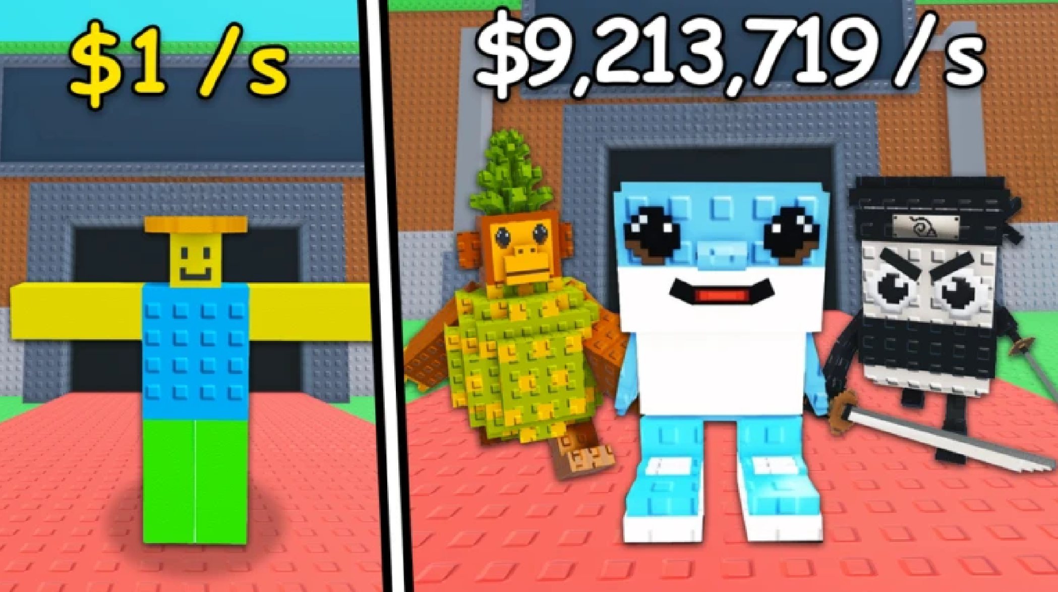 Steal A Roblox, with a man side by side with brainrot